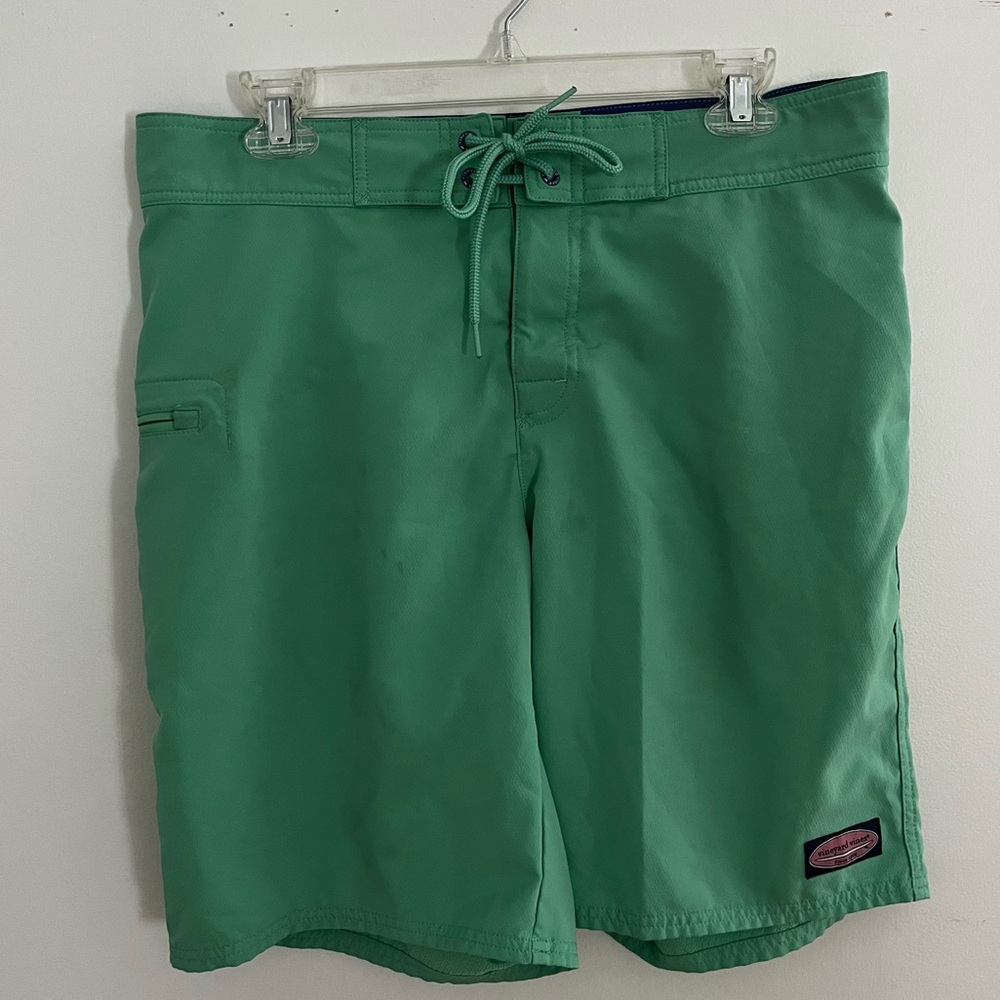 Vineyard Vines Mens Board Shorts Swim Trunk Shorts Green Summer Surf 32 Waist